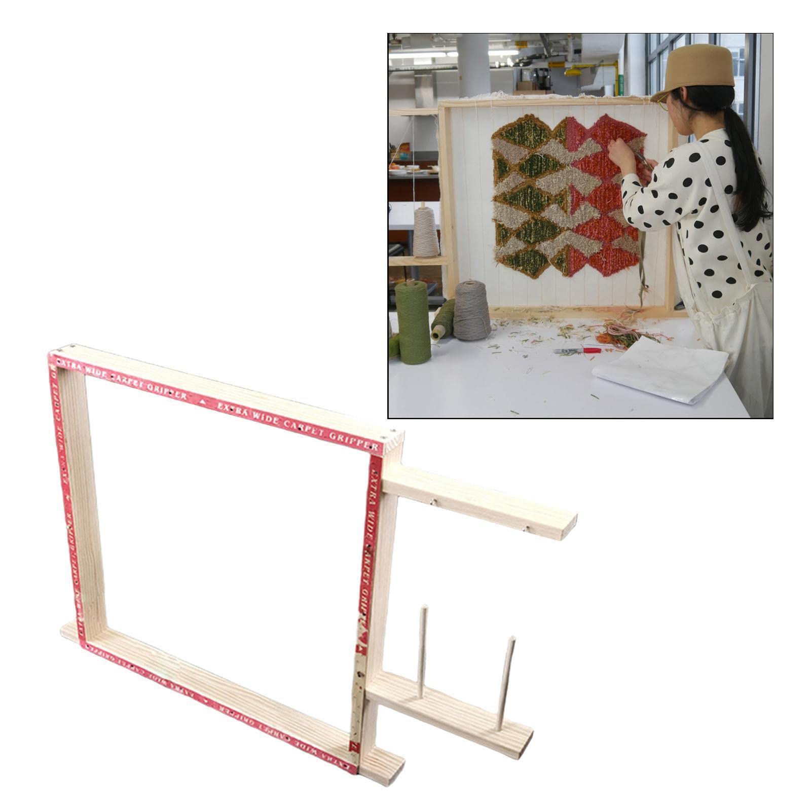 Perfeclan Tufting-Rahmen-Teppich-Teppichherstellung, geeignet für die Verwendung mit Tufting-Pistolen, Tischstickereiwerkzeugen - 60x60cm