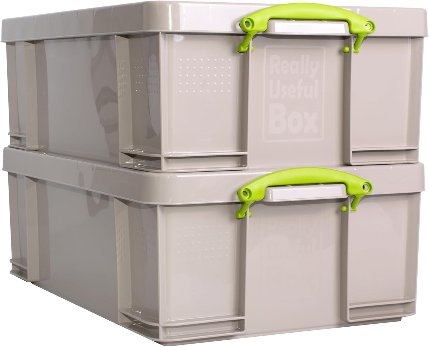 Really Useful Box Plastic Storage 50 Litre Dove Grey Pack of 2