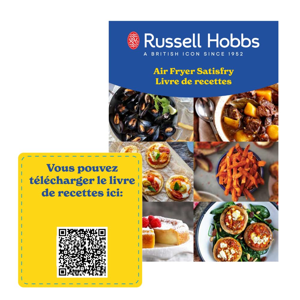 Russell Hobbs Air Fryer Rapid Air XXL (2 compartiments à 4,5 ou 9L total, Compact, silencieux, 9-en-1) Friteuse sans huile (économe, tactile,gril,rôtit et plus, pièces antiadhésives lavables) 27681-56