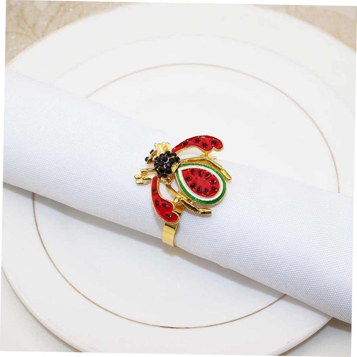 Alipis 12stücke Teiliges Dekorative Serviettenringe Wassermelonendesign Und Bienenmotiv Für Hochzeiten Partys Und Tischdekorationen