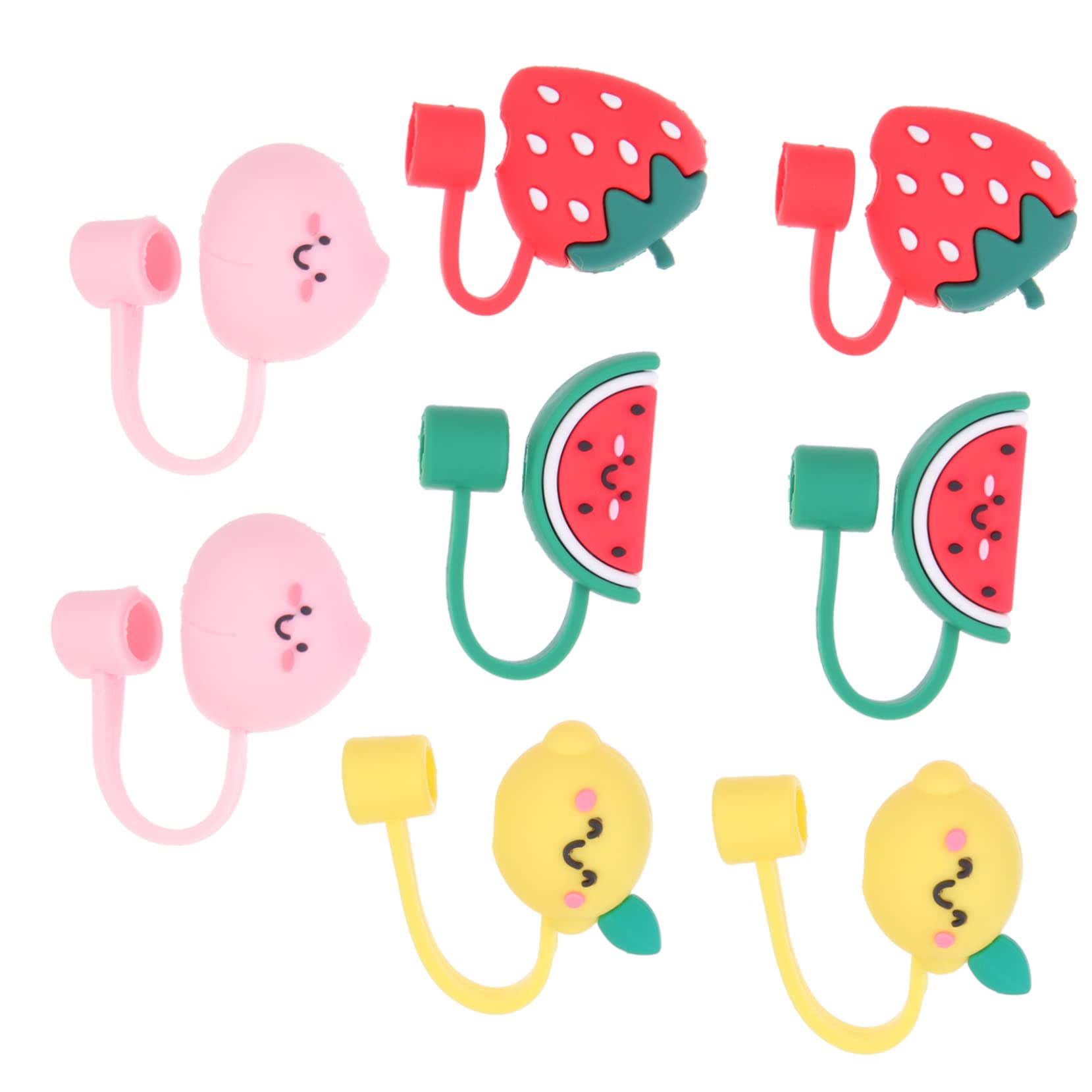 Mobestech 5 Sätze Strohhalmabdeckung Aus Silikon Obst Strohkappe Abdeckung Aus Wassermelonenstroh Trinkhalmdecke Kappe Für Wiederverwendbare Strohhalme Kieselgel 8 Stück * 5
