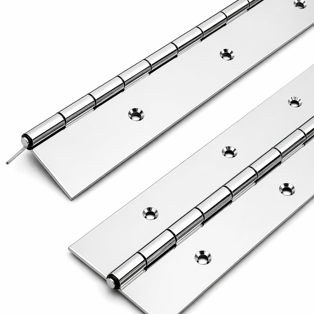 Schwerlast-Klavierscharnier, 91,4 cm x 7,6 cm breit, Edelstahl-Klavierscharnier, 2er-Pack, 1,52 mm dick, durchgehendes Scharnier für Schwerlast-Schränke, Möbel, Metallplatte, Tür, Werkzeugkasten