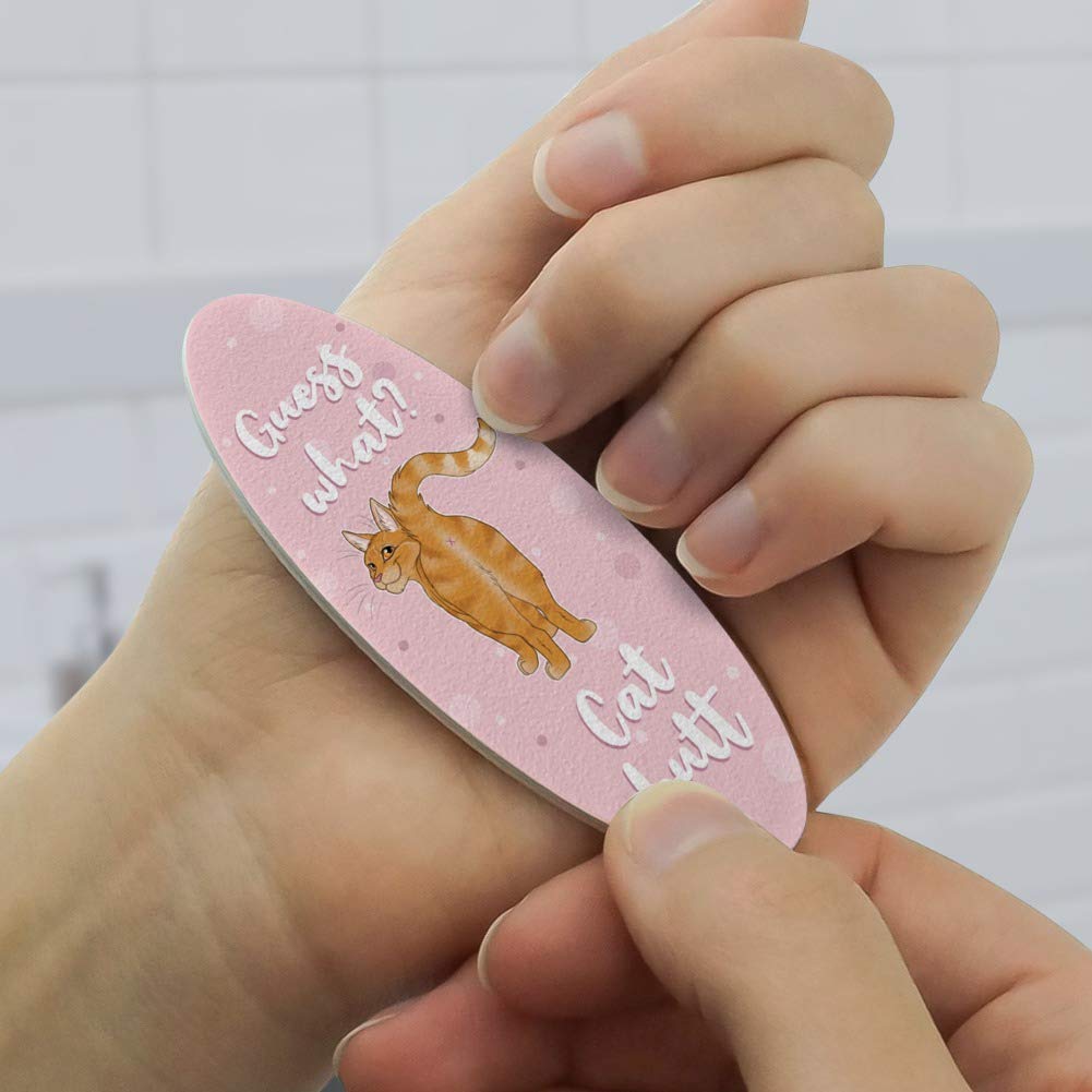 Guess What Cat Butt Double-Sided Oval Nail File Emery Board Set 4 Pack