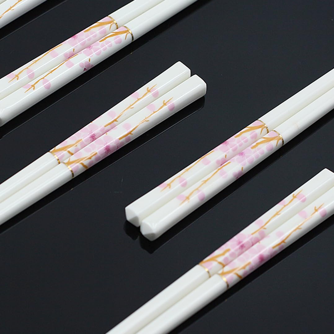 Boissticles en Porcelaine Cadeau De Fleurs avec Boîte-Cadeau, Baguettes Chinoises en Os De La Chine, Baguettes Premium Réutilisables, Lave-Vaisselle À Haute W
