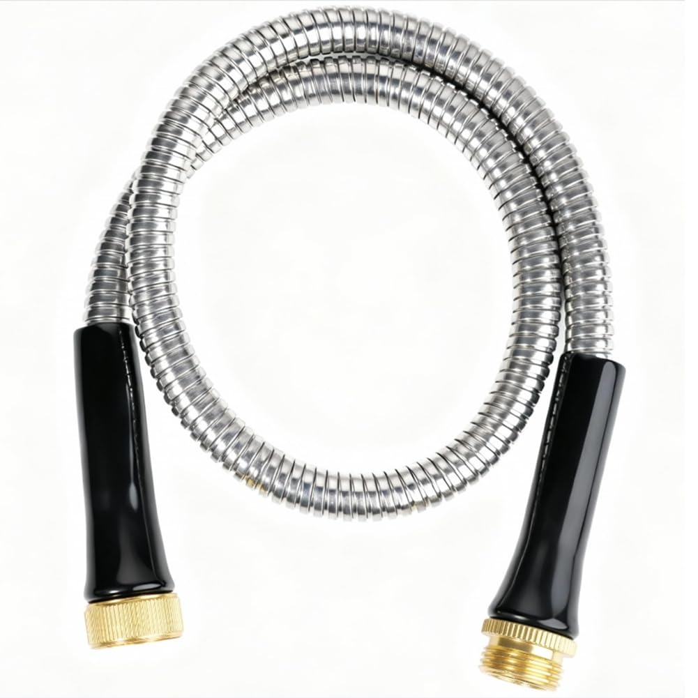 UDSKNV[KSL Garden for Hose Short 3ft X 5/8", Stainless Steel Metal for Hose for Hose Reel Faucet, Leader Pipe