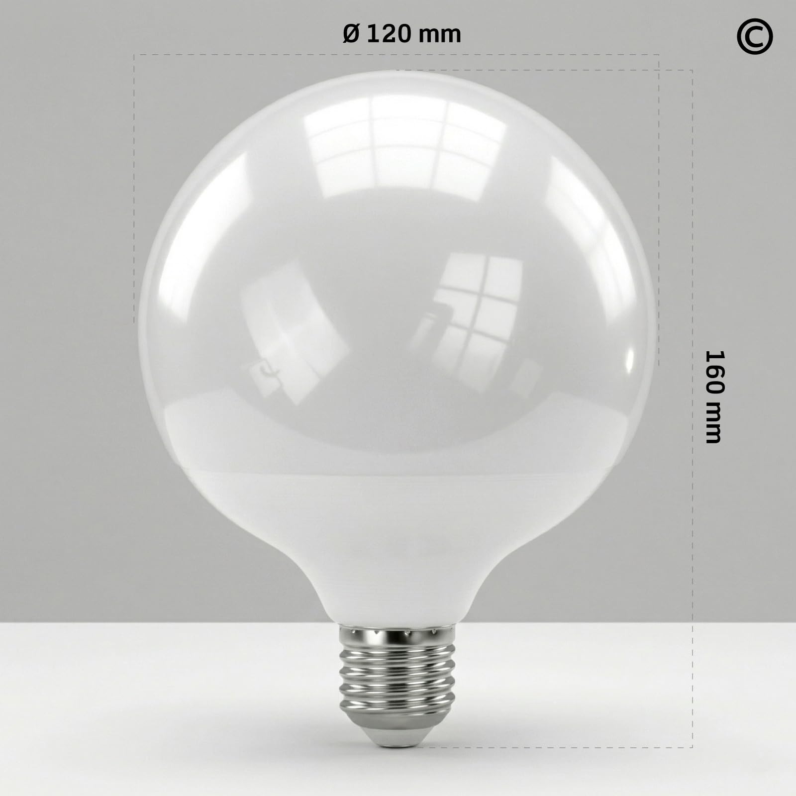 Eurocali 4 Lampadine LED con Attacco E27 Forma Globo G120 22W Chip SMD 2600 Lumen - Luce Naturale 4000K - Alta Luminosità 118 lm/W in Plastica Opaca Non Dimmerabili