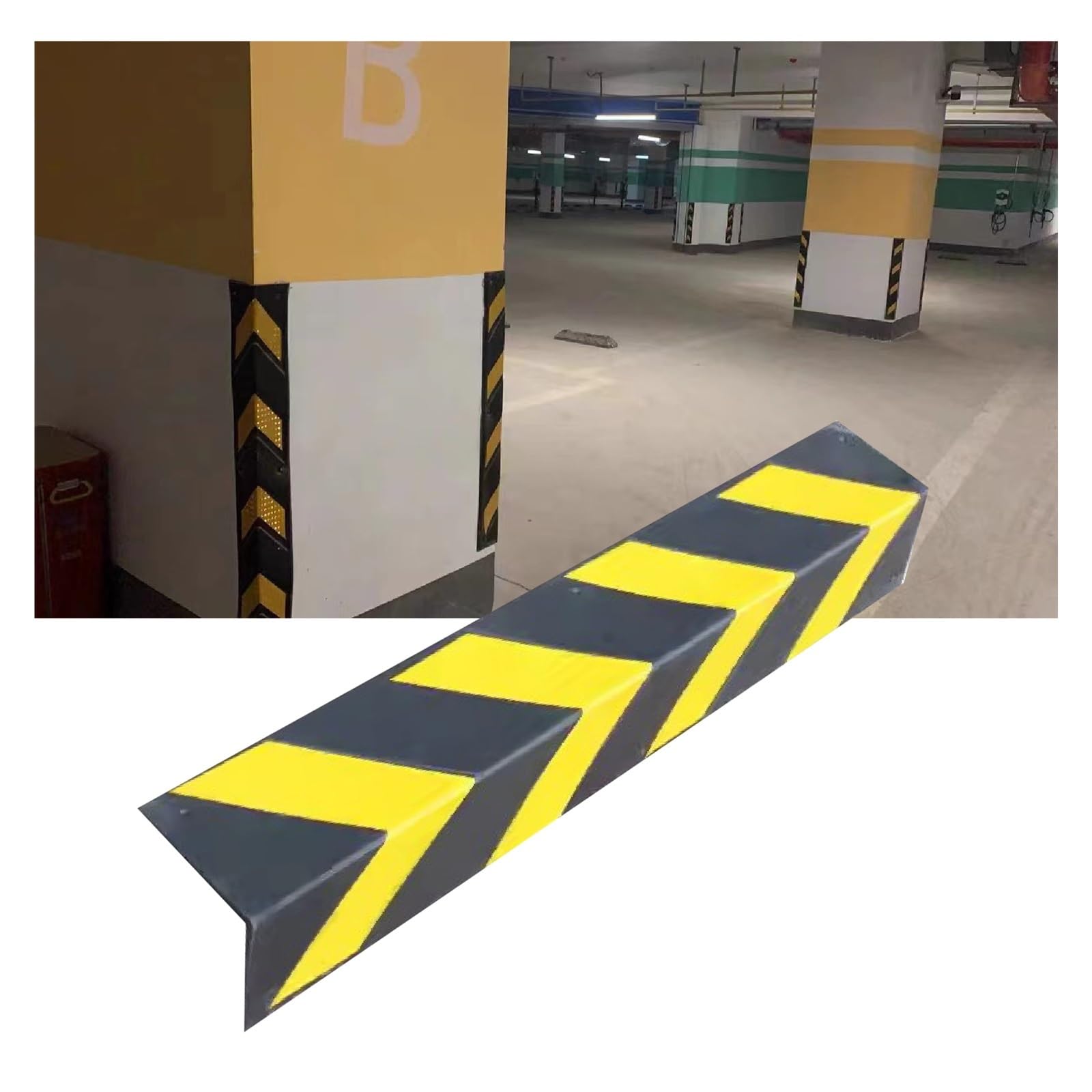 Protector Columnas Garaje Protector De Borde De Esquina De Pared De Garaje, Tira De Advertencia De Tráfico Reflectante De Goma De 120x10x0,8 Cm For Estacionamiento De Coches, Almohadilla De Parachoque