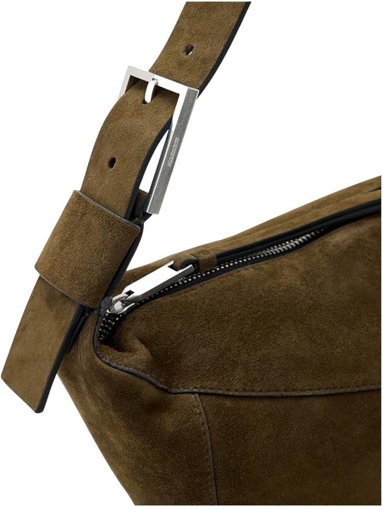 Brown AllSaints Luna Suede Shoulder Bag