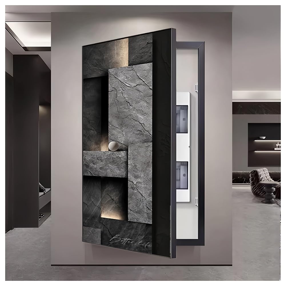 Cuadro Decorativo Moderno Para Cubrir La Caja De Fusibles, Cubierta De Panel Eléctrico De Montaje En Pared, Armario Oculto Para Panel De Disyuntores Y Caja De Fusibles(B,50x100cm/19.7x39.4in)