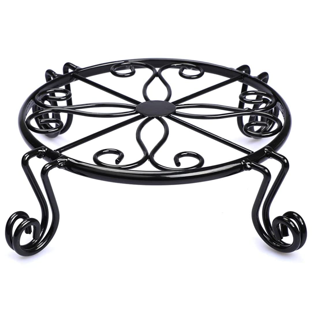 AwnsIMfreien Planter Stand, Black Plant Stand for Flower Pot Heavy Duty Potted Holder Indoor Outdoor Metal Rustproof Iron Garden Container Round Supports Rack for Planter Bronze, Plant Outdoor