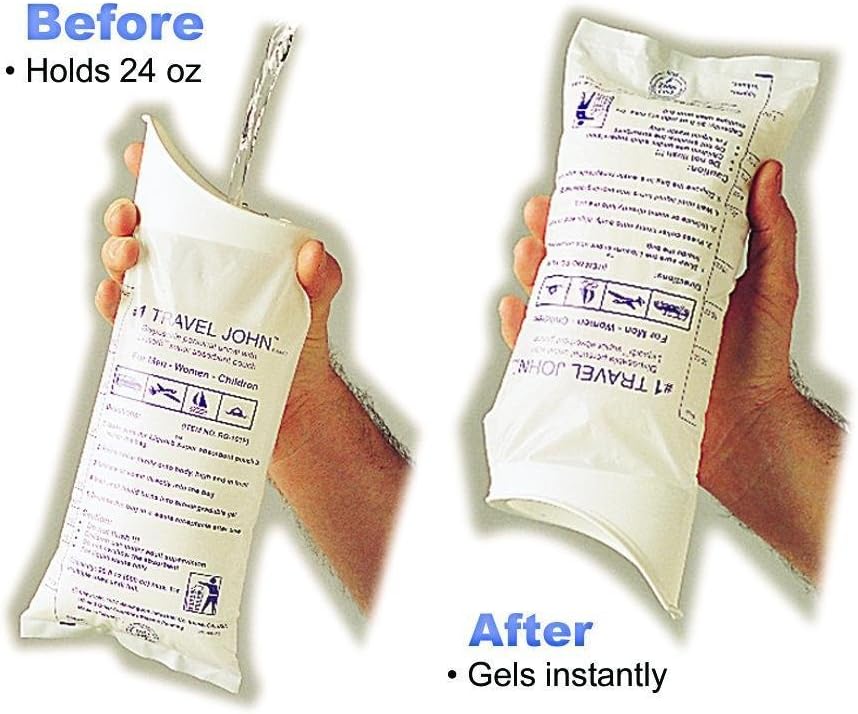 Traveljohn Disposable Urinal 2 x 2 x 5" folded