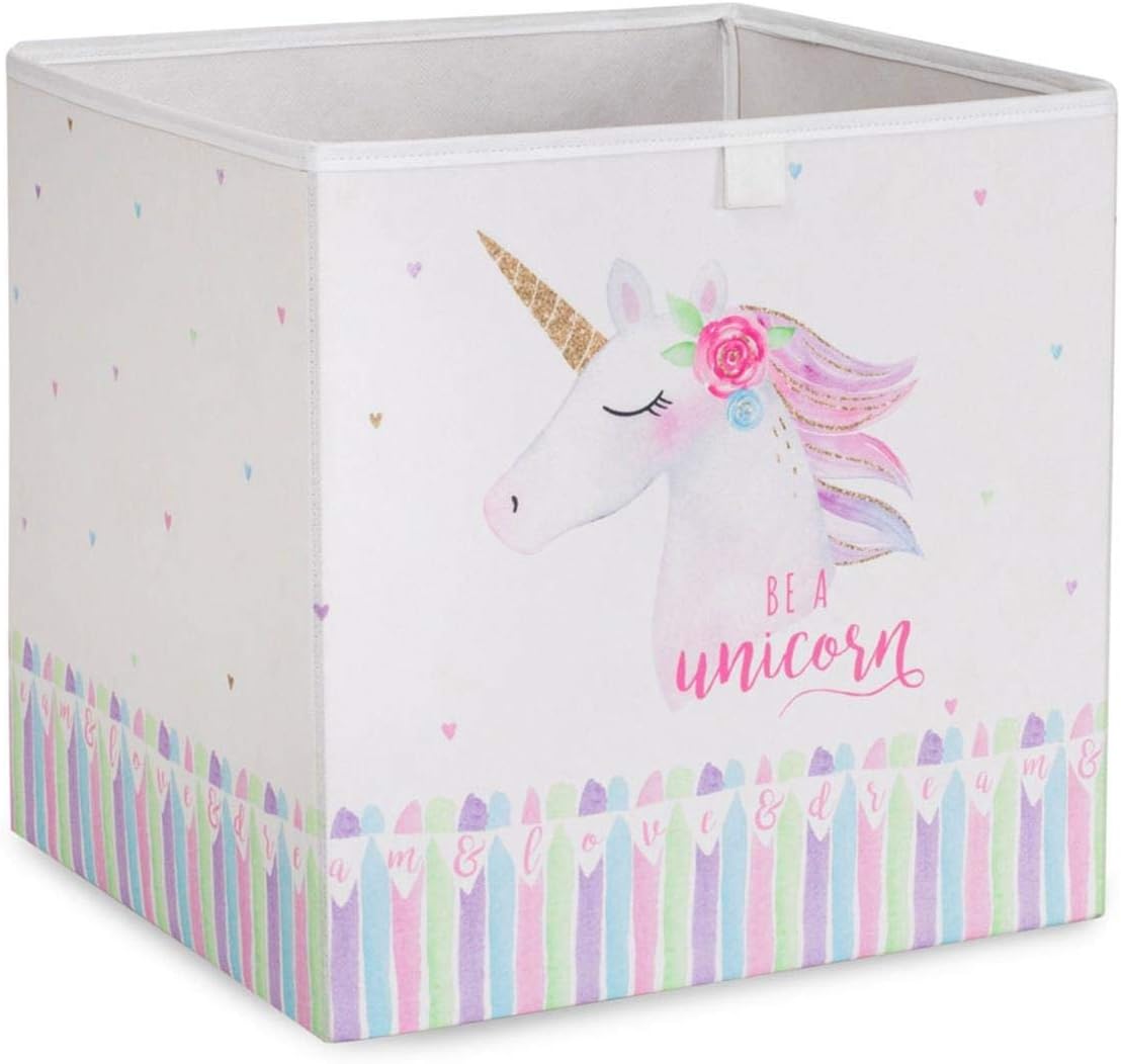 Ocean Home Textile Unicorn Storage Box, Foldable Nursery Storage Cube