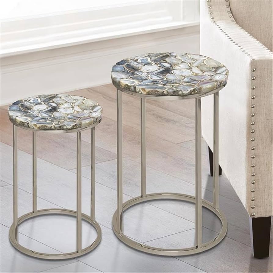 Steve Silver Onyx Nickel Agate Top Nesting Table並行輸入 Steve Silver Onyx Nickel Agate Top Nesting Table並行輸入