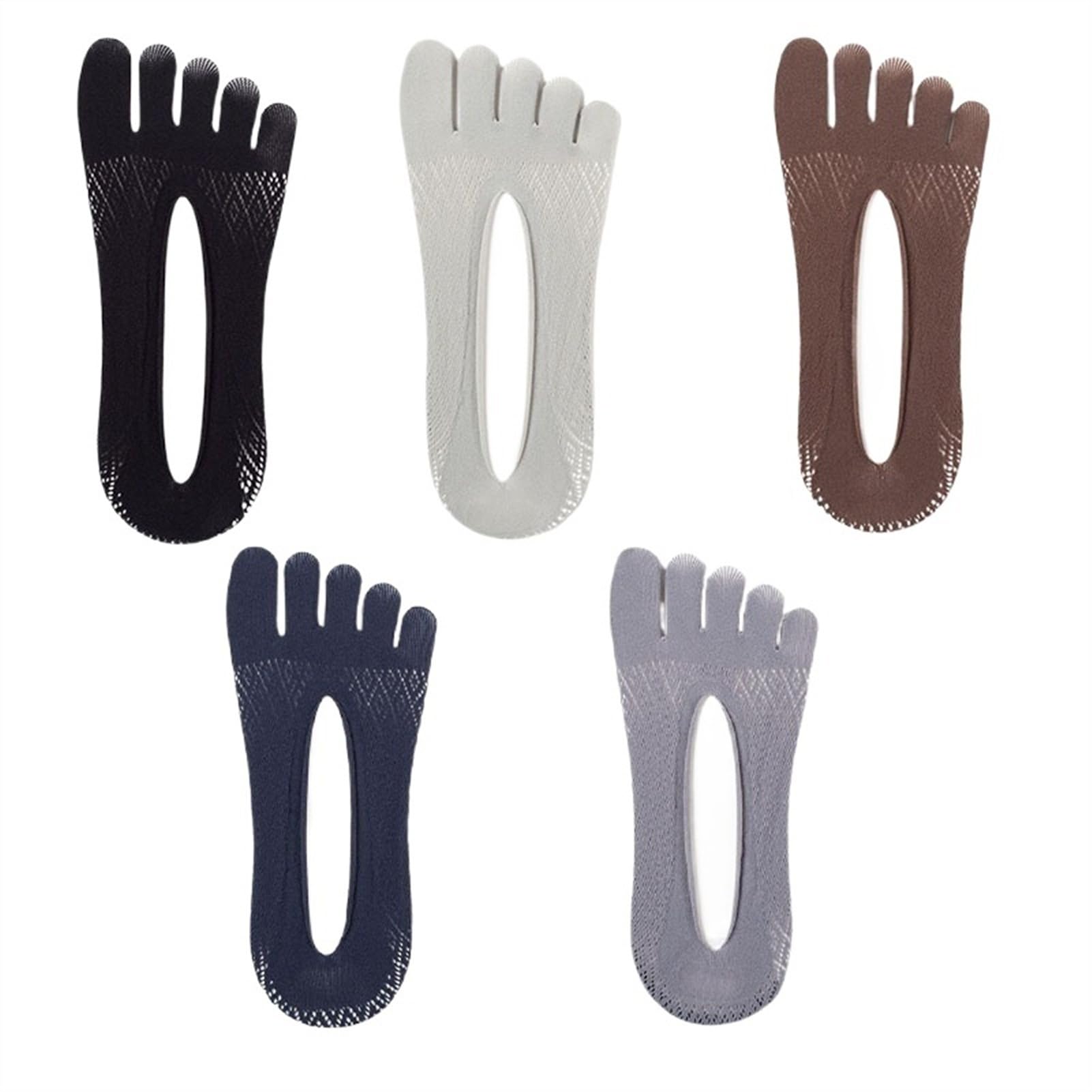 ERICAT 5 pares de calcetines de verano para hombre, ultrafinos, transpirables, invisibles, calcetines tobilleros para hombre, 5 pares-13, EU 37-45
