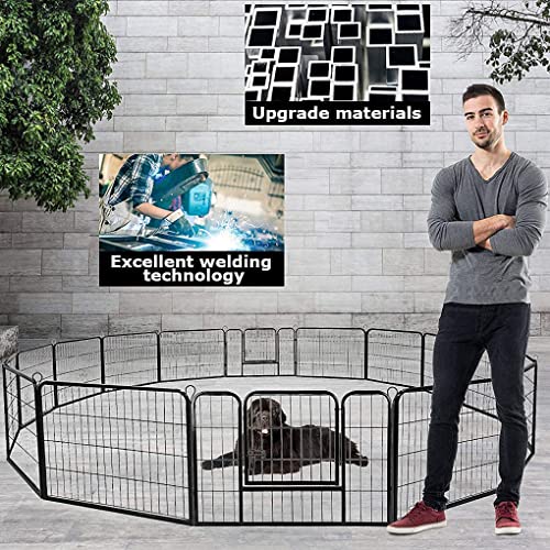 Image of BestPet | Dog Playpen | 24 Inch, 16 Panels | Heavy Duty Metal Pet Exercise Pen | Indoor Outdoor Fence Panels | Rust-Resistant, Removable, Tool-Free Setup | Anti-Skid, Expandable Design
