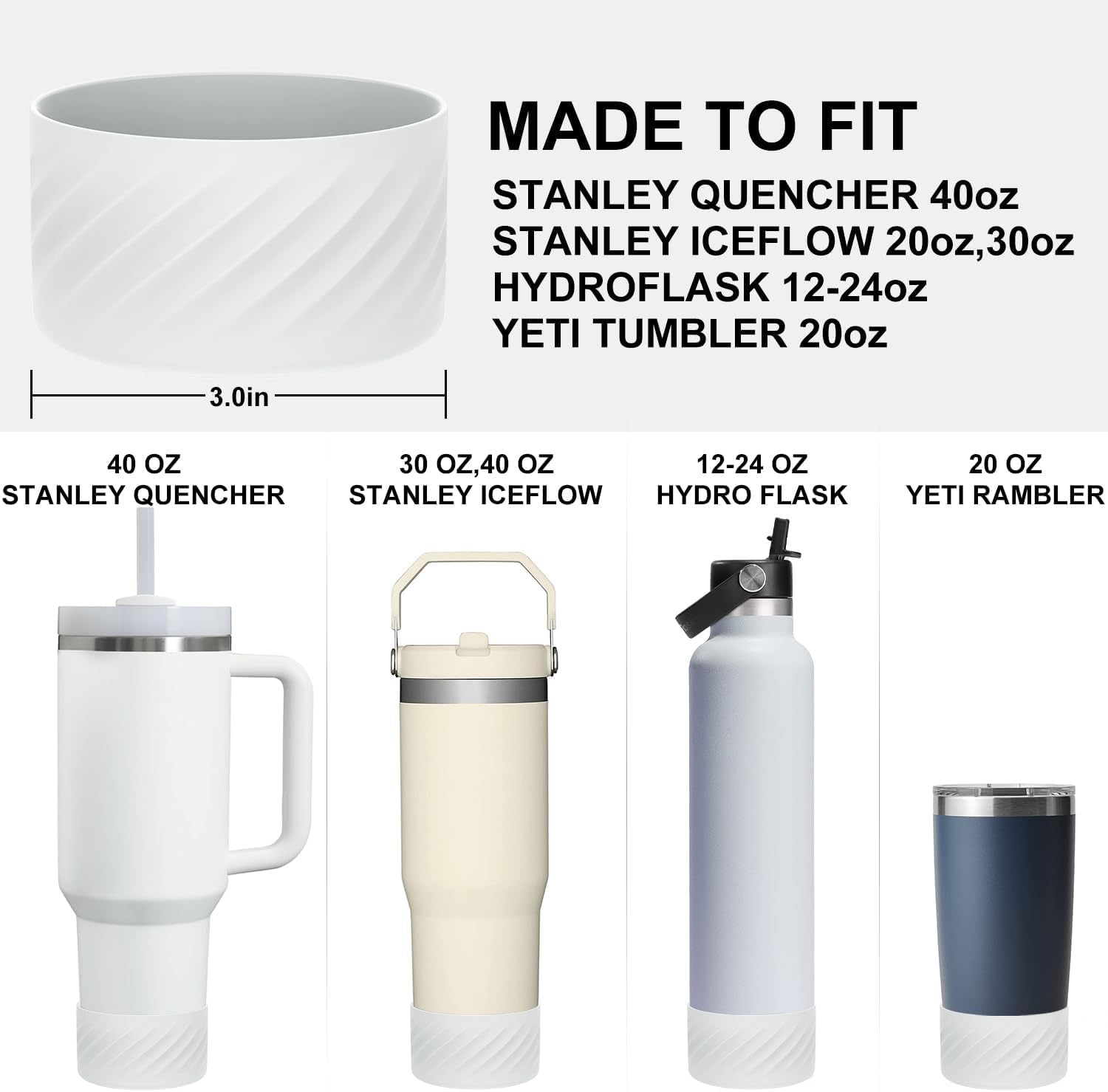 Snackkom voor Stanley Cup, siliconen snackbak met deksel, compatibel met Stanley Cup 40 oz, met deksel en rietjes, Stanley Cup-accessoires voor bekerhouder in de auto, thuis, feest, (2 stuks
