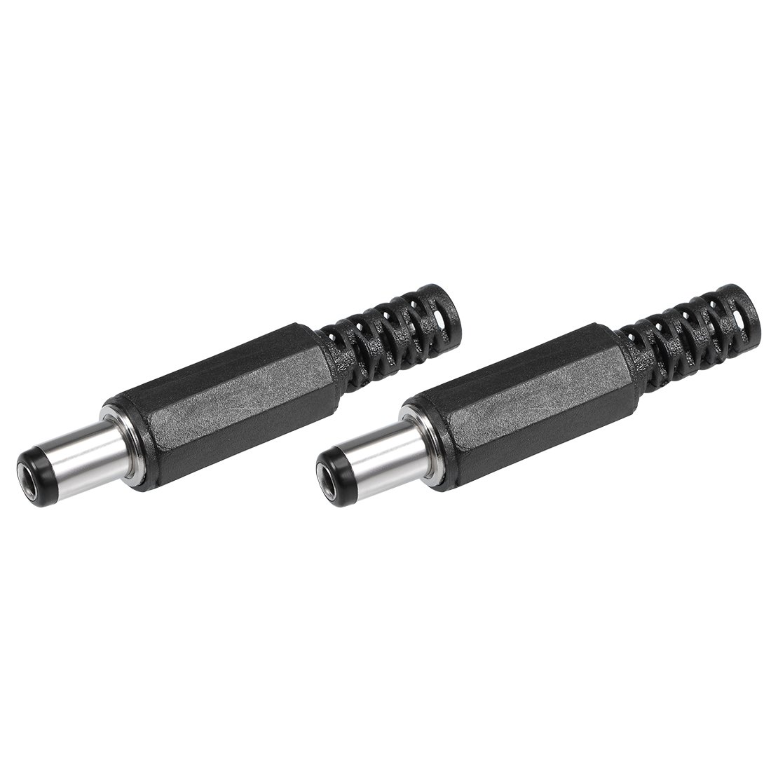 sourcing map 2Pcs DC Mâle Connecteur 5.5mm x 2.5mm x 9mm Puissance Câble Jack Adaptateur Noir