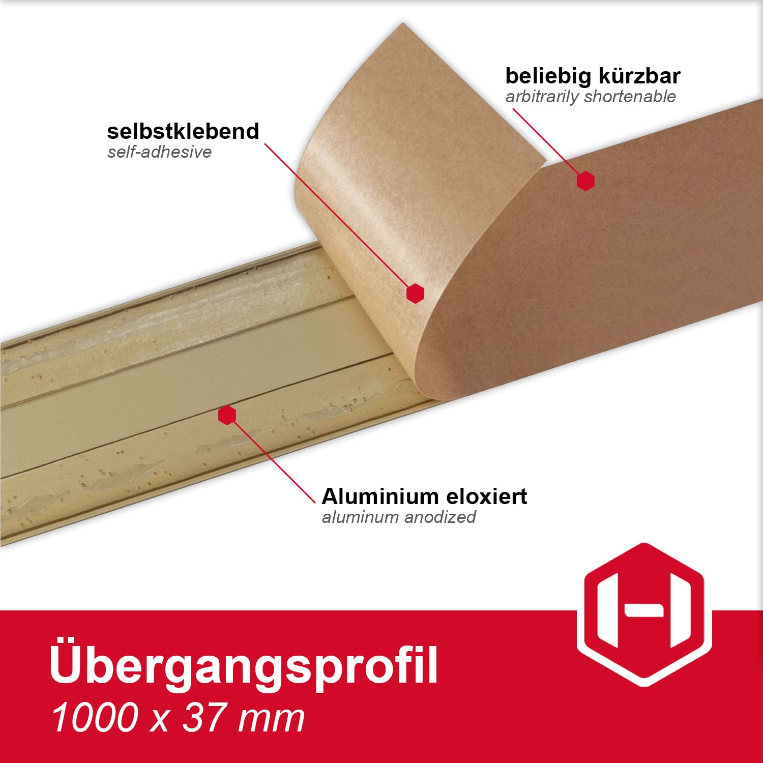 Profilo Di Transizione 3M Autoadesivo Grigio - Per Pavimenti E Tappeti | Altezza 3 Mm - Foto 5