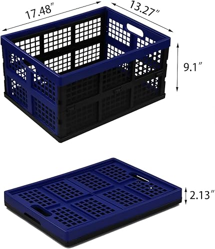 Miniatura 2 de Gloreen Cesta plegable de 35 cuartos de galón, cajas de leche plegables para almacenamiento, 3 paquetes