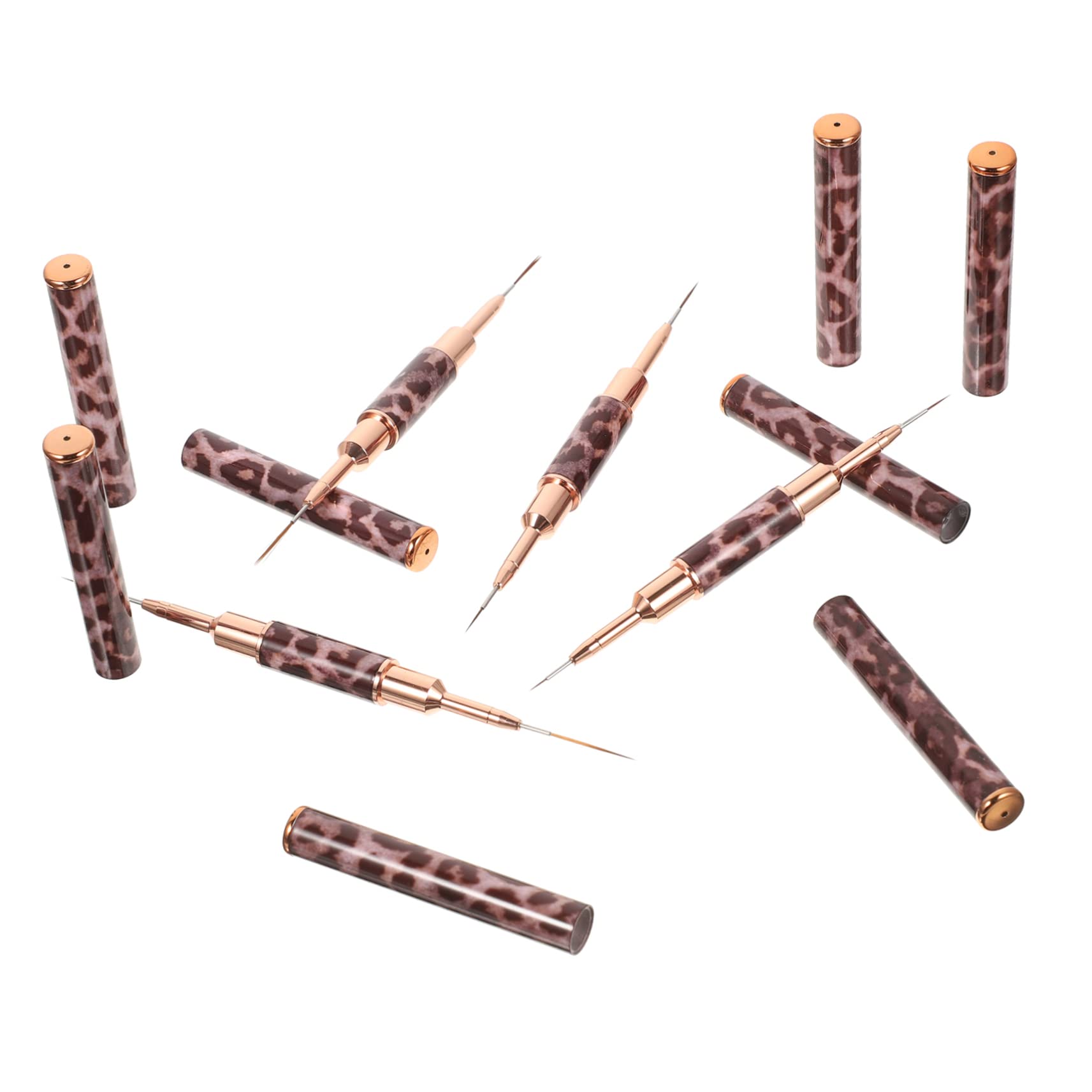 minkissy 8pezzi Pennelli Per Nail Art Pennello Per Disegno Unghie Doppio Estremità Set Professionale Per Manicure e Pennelli Resistenti e Facili Da Usare