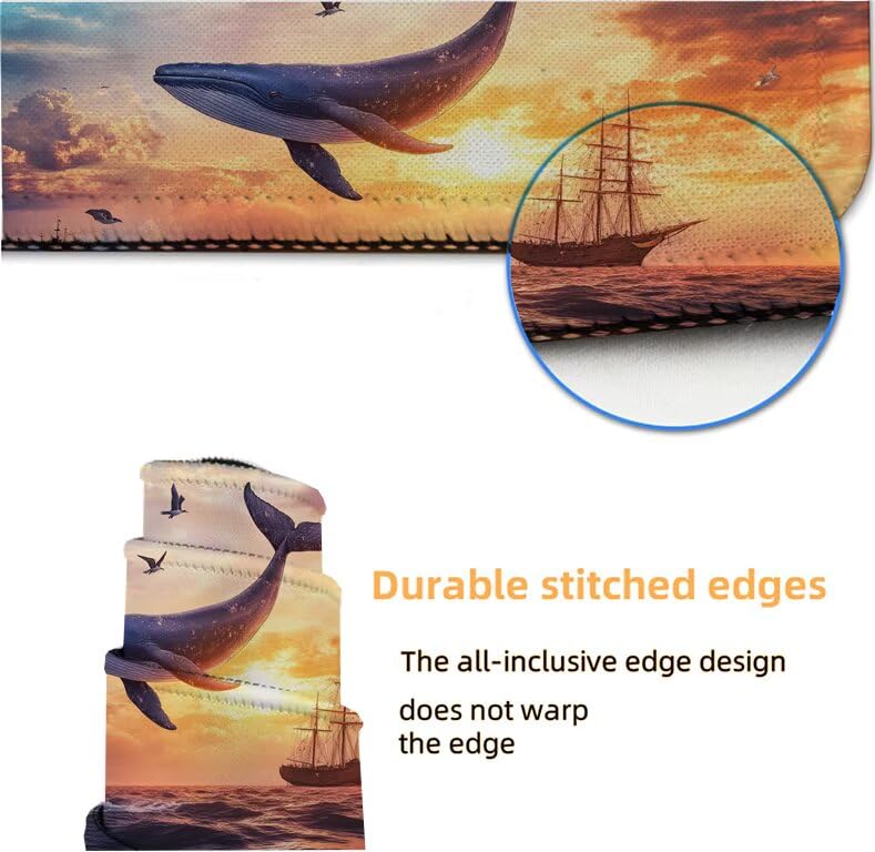 Tapis de souris baleine bleu pour espace de télétravail sur PC
