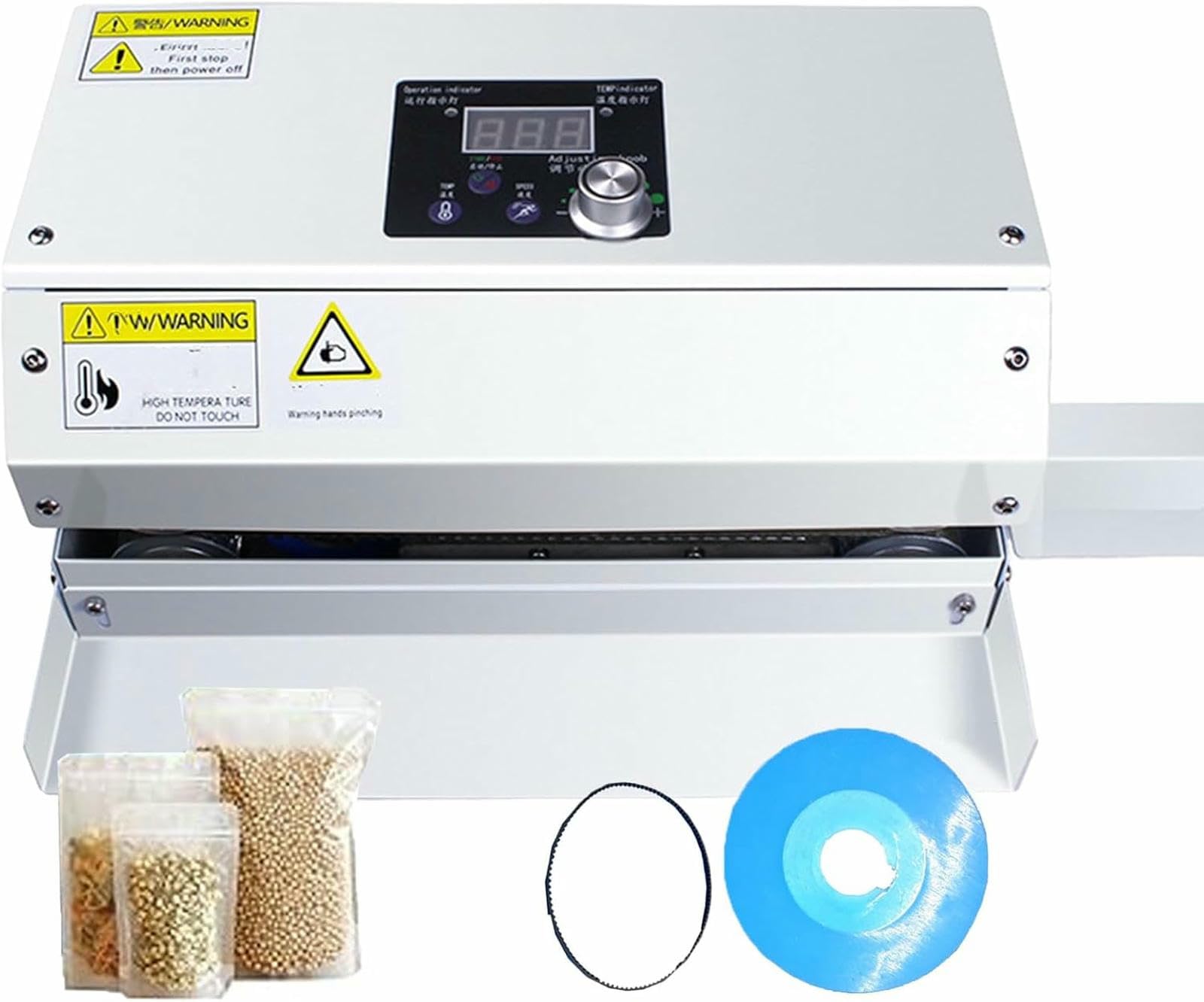 Machine d'étanchéité continue automatique pour sacs de nourriture horizontaux à température réglable