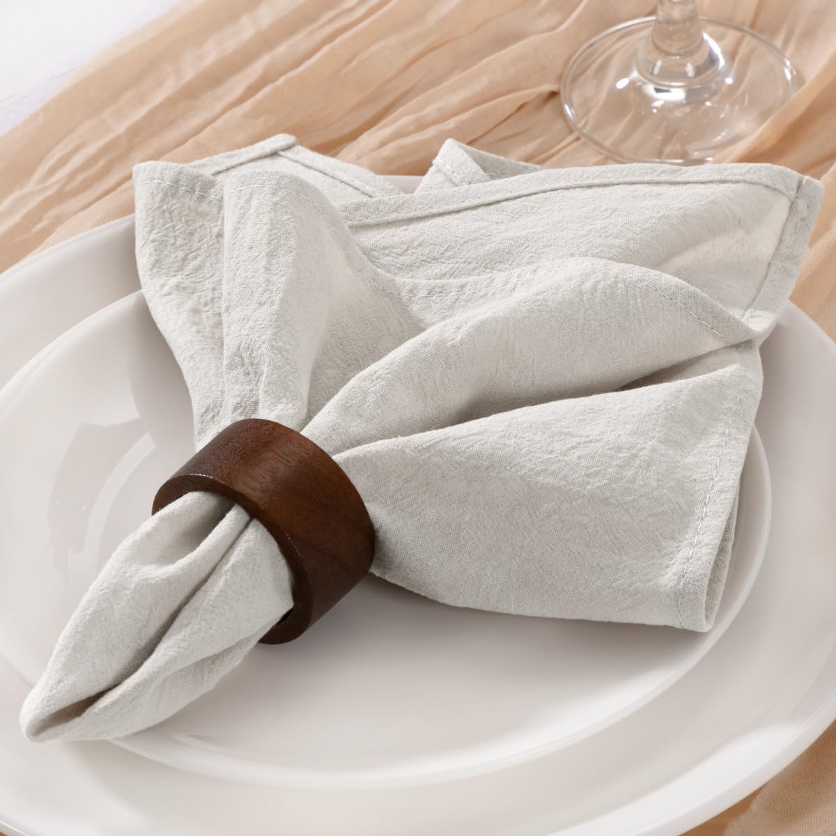 Set 6 Tovaglioli In Stoffa Di Cotone MLMW - Lilla, 43x43 Cm - Lavabili, Perfetti Per Matrimoni, Cene E Compleanni - 3
