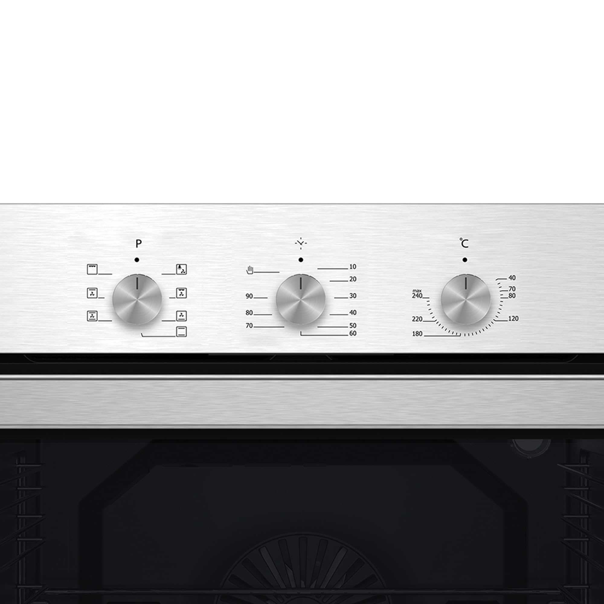 Edesa Horno Multifunción EOE-6020 X/A Capacidad 80L 7 Programas Cocinado Puerta Cristal Panel Control Inoxidable Fácil Limpieza Incluye Guías Laterales 2 Bandejas Rejilla Cromada Acabado Cristal Negro
