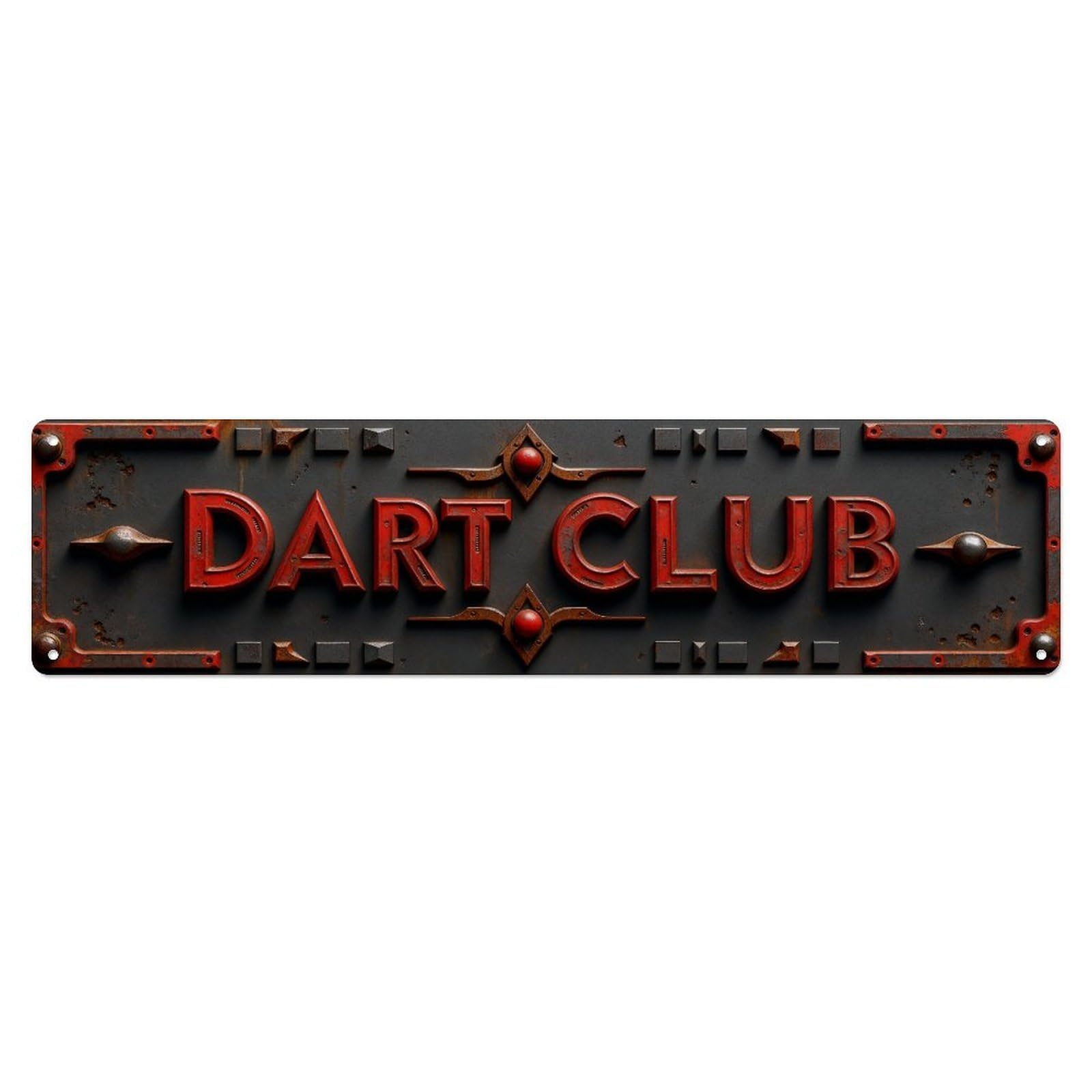 Dart Club Logo Design Pattern Metal Tin Sign Plaque