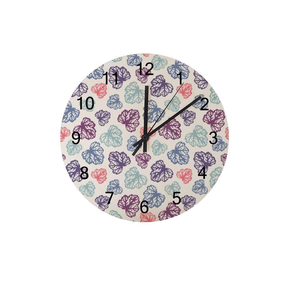 Horloge murale ronde en bois violet pour salon et bureau