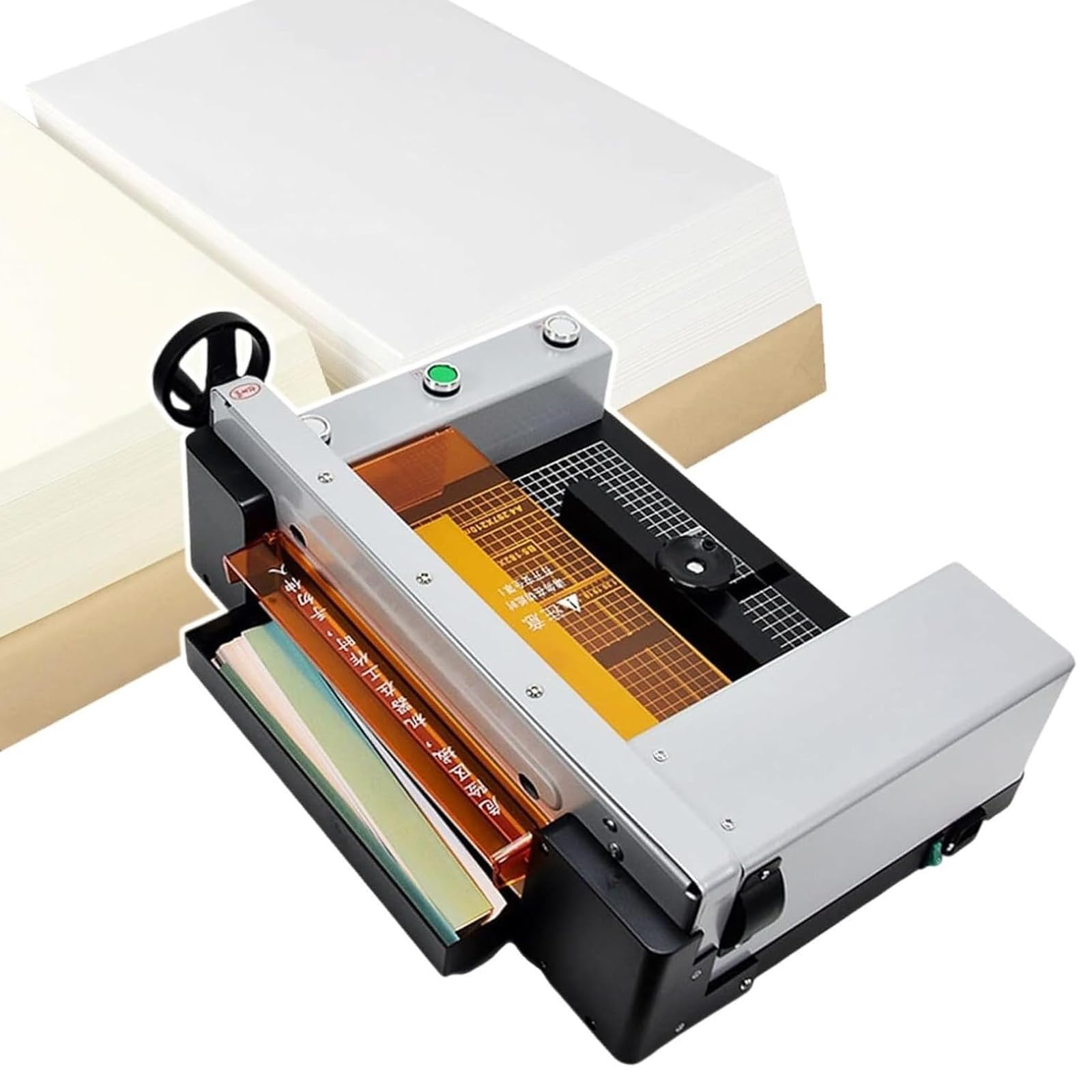 Biurowa w pełni automatyczna obcinarka do papieru, elektryczna obcinarka do papieru, elektryczny trymer do skóry, szerokość cięcia 0-300 mm, grubość cięcia 40 mm, z linią siatki wyrównującej do biura