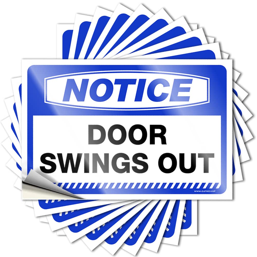 Stickers Life Durable Vinyl - Notice Door Swings Out Water for Interesting Use(6X9CM)
