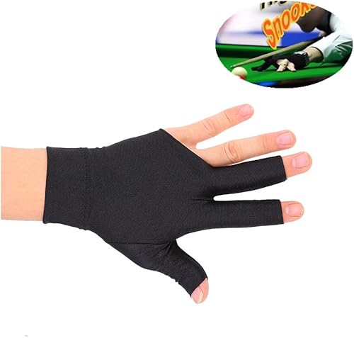 Miniatura 3 de Guante de billar 2 piezas Snooker Shooter Cue Pool Guantes mano izquierda abierto 3 dedos Spandex guante