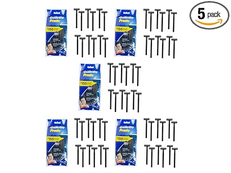 Gillette Razor (12 In 1) Presto Disposable Excellent Readyshaver Manual Shaving Razor- (Pack of 5) by Rmr JaiHind