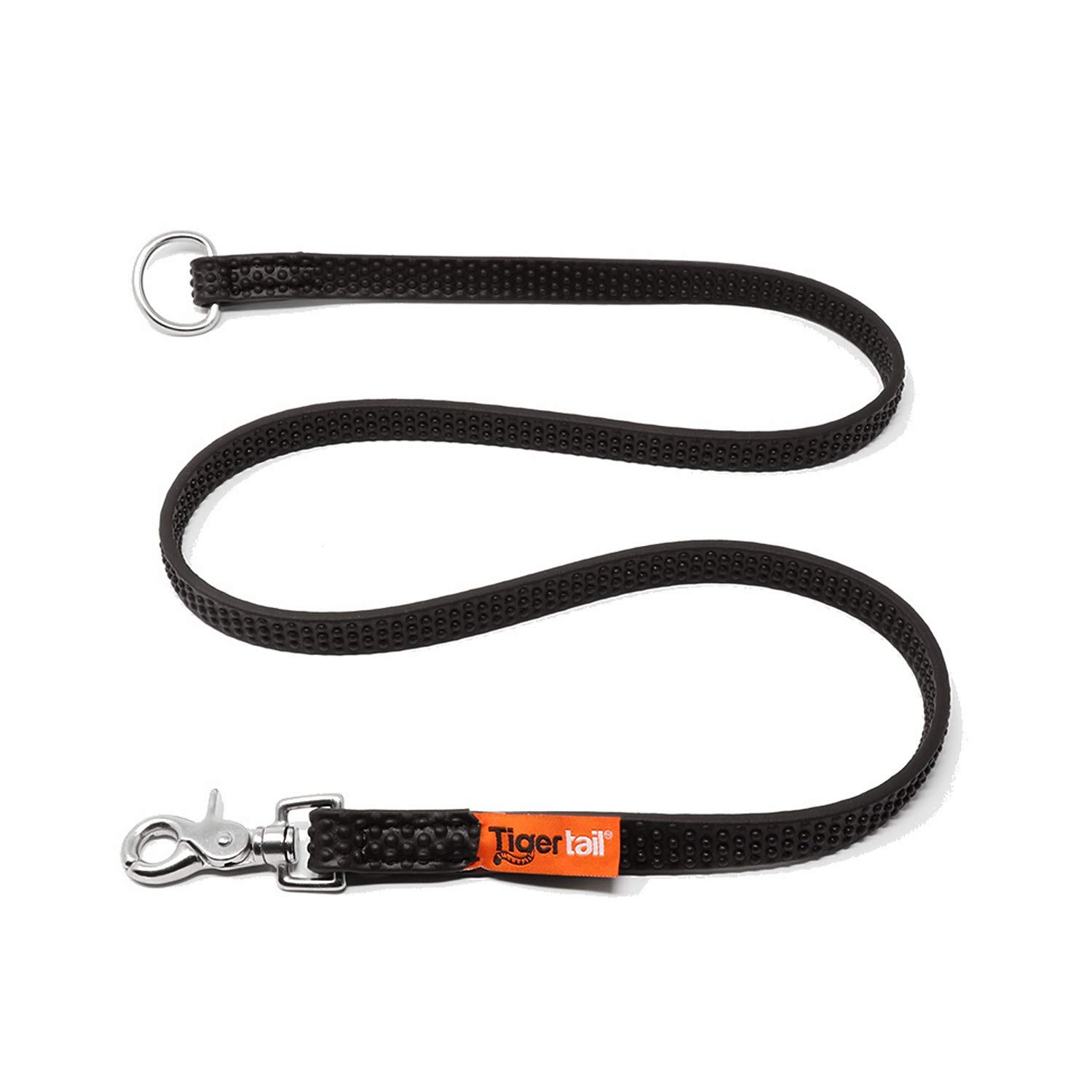 Wild Grip Hundeleine – grifffreie, wasserdichte und geruchsdichte Haustierleine | für große, mittelgroße und kleine Hunde | schwarz, 1,2 m | Tigerschwanz