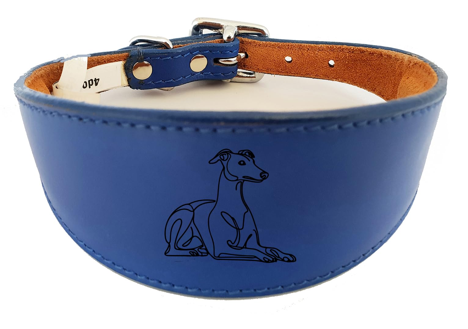 Sighthound Collar, Luxury Padded Leather, Handmade, for Greyhound and Whippet NL32
