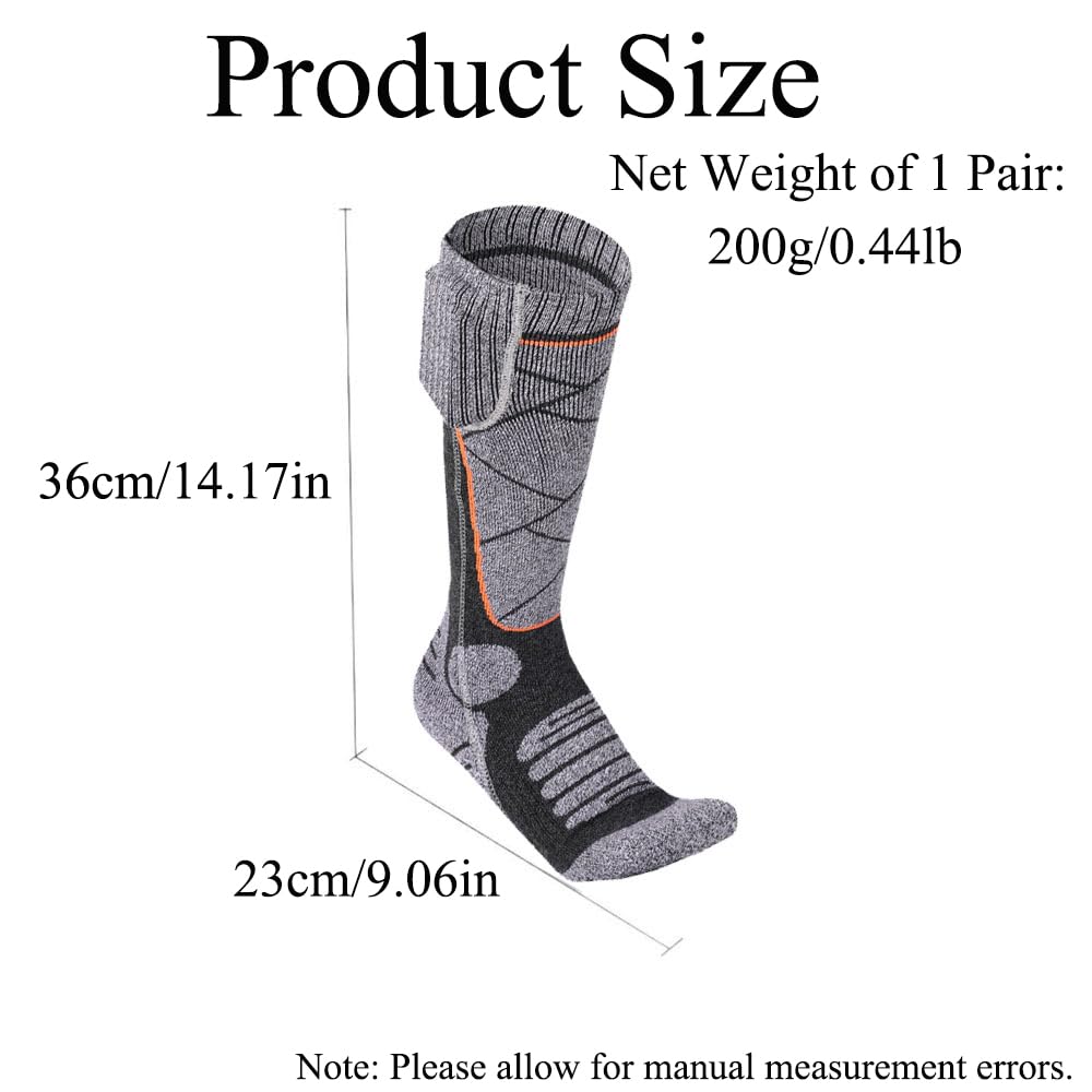 Chaussettes chauffantes pour homme et femme, chaussettes chauffantes d'hiver, chaussettes chauffantes pour l'extérieur, le cyclisme, semelles chauffantes et cou-de-pied, coton épais et chaud