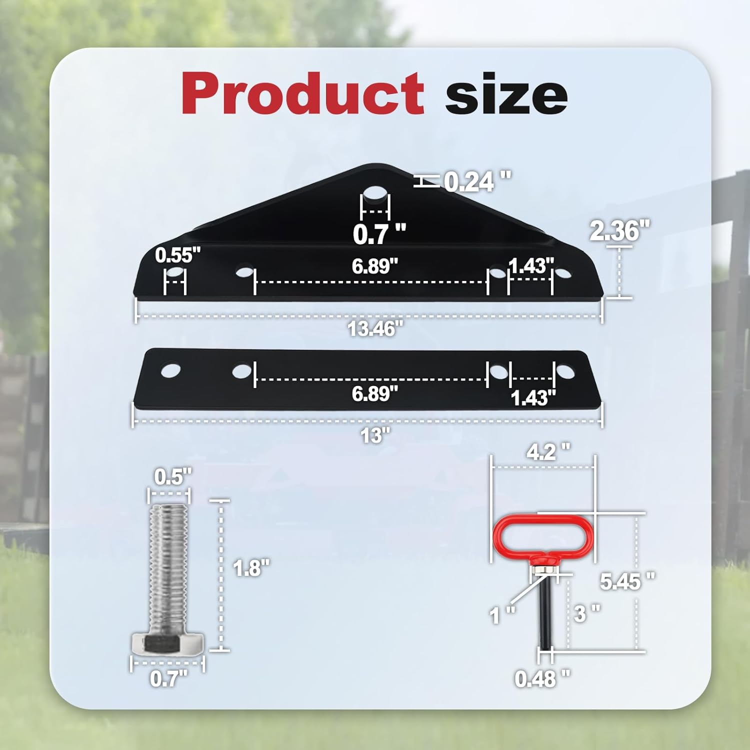 79108500 Heavy Duty Trailer Hitch Kit with Magnetic Hitch Pins & R-Clip - 500lbs Capacity Powder Coated Steel Compatible with Gravely ZT HD/Pro-Turn Z/ZX & Ariens Zenith Zero Turn Mowers