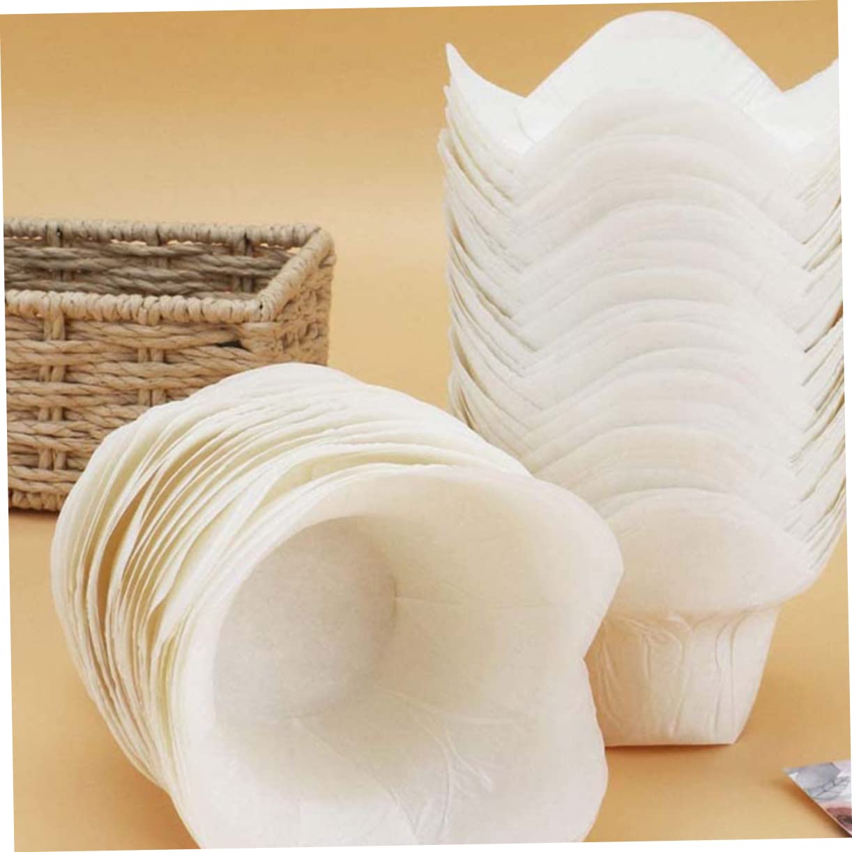 OUNONA 400stücke Lotus Muffinförmchen Mittelgroße Fettdichte Backbecher Für Hochzeiten Partys Und Cafés Temperaturbeständig Für Kreative Backprojekte