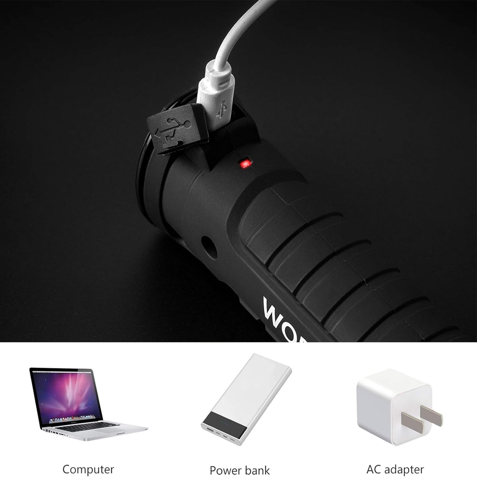 Gerbala Cadeaux D'outils pour Les Hommes, Lot de 2 Lampes de Travail à LED Rechargeables avec Base Magnétique, Rotation à 360 °, éclairage Polyvalent pour les Réparations, à L'extérieur