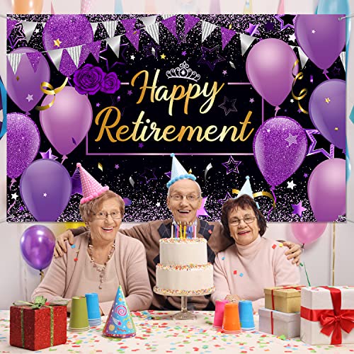 Image of Blulu Retirement Party Decorations,72.8 x 43.3 Inch,Purple