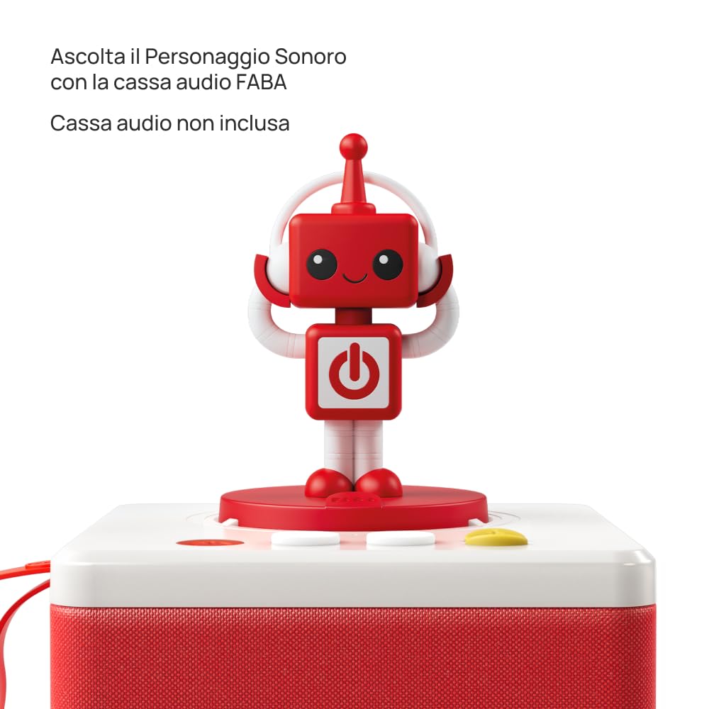 FABA Persongaggio Sonoro - FABA•ME rosso - Crea la tua storia! Registra la tua favola, 60 Minuti di Registrazione, Racconta Audio Personalizzati