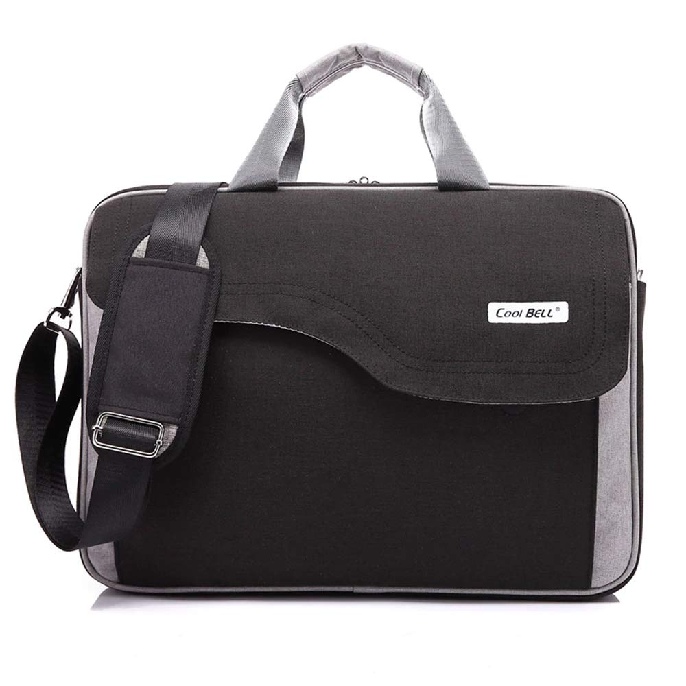 The Clownfish Unisex CoolBELL Casual Laptop bag 15.6 inch Laptop Bag Single shoulder bag handbag (Black with Grey) (B085S4SHVK) Amazon Price History, Amazon Price Tracker