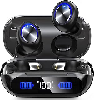YINPUTENGS Wireless Earbuds Bluetooth 5.3 Headphones Touch Control. Headphones 200 Hours Playtime,IPX7Waterproof Stereo in-Ear Built-in Mic,Premium Deep Bass LCD Display,for Sports/Working