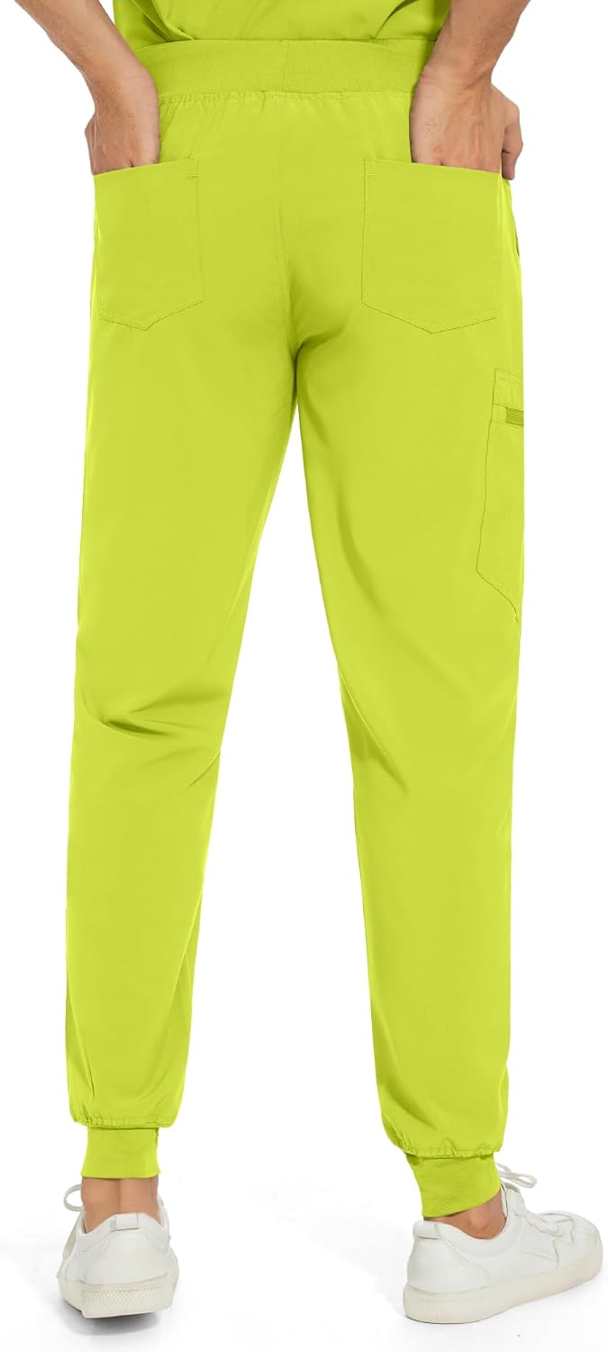 Scrub Pants for Men - Slim Jogger Pants with 5 Pockets, Yoga Waistband, Anti-Wrinkle Scrubs for Men Cozy Scrubs - Image 6