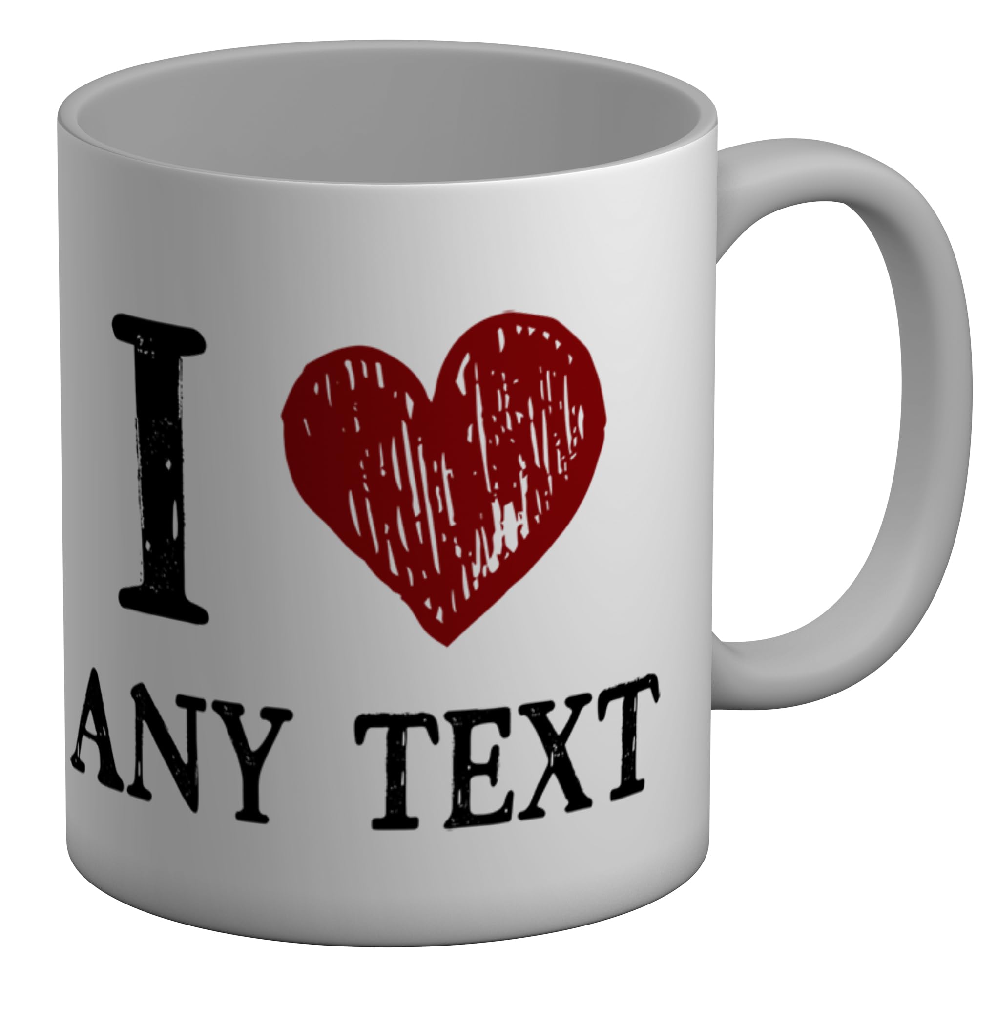Shopagift Personalised I Love Any Custom Text Mug Funny White 11oz Large Ceramic Cup