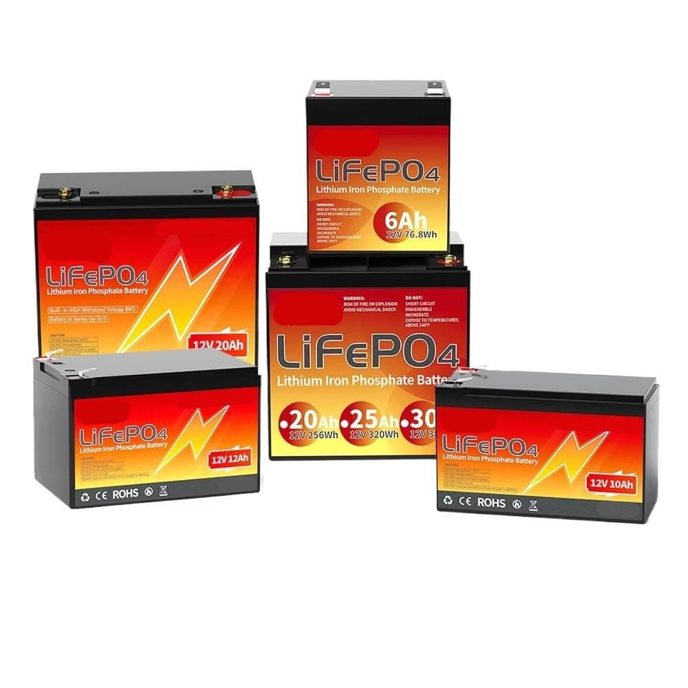 Batteria A Ciclo Profondo Batteria Al Litio LiFePO4 Da 12 V BMS Integrato 6Ah 10Ah 12Ah 20Ah 25Ah 30Ah Ferro Fosfato Ricaricabile Serie A Ciclo Profondo Parallelo | 12V 30Ah