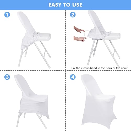 Miniatura 2 de Fixwal 36 fundas elásticas para sillas plegables de elastano, universales, ajustables, lavables, para comedor, fiesta, boda, banquete y decoración