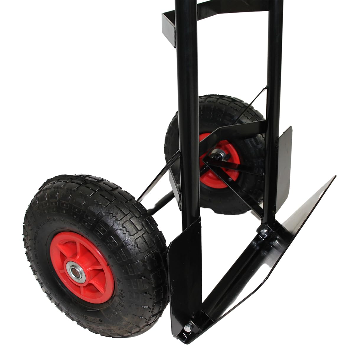 HELO Transportkarre Sackkarre bis 200 kg belastbar (schwarz) mit Luftbereifung, Stahlschweißkonstruktion lackiert, Sicherheits Haltegriffe aus robustem Kunststoff