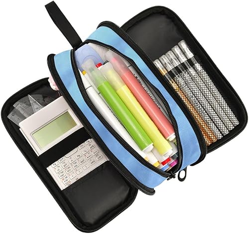 Vista 200 de Estuche para lápices de fútbol y fútbol, estuche grande para lápices para niños y niñas, compartimentos con cremallera, gran capacidad, papelería